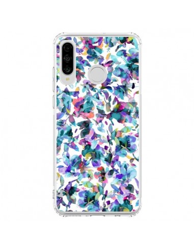 Coque Huawei P30 Lite Aquatic Flowers Blue - Ninola Design