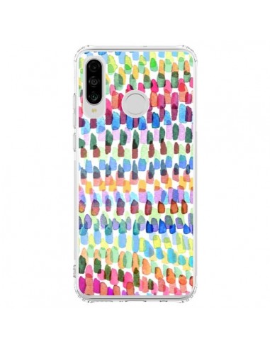 Coque Huawei P30 Lite Artsy Strokes Stripes Colorful - Ninola Design