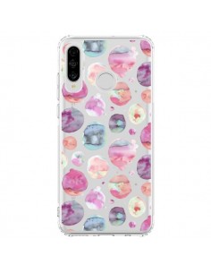 Coque Huawei P30 Lite Big Watery Dots Pink - Ninola Design