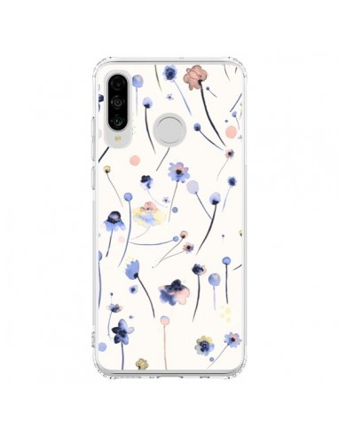 Coque Huawei P30 Lite Blue Soft Flowers - Ninola Design