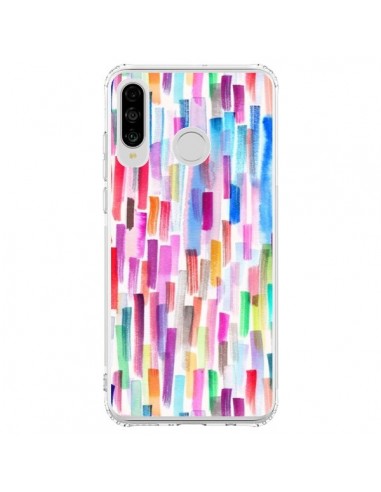 Coque Huawei P30 Lite Colorful Brushstrokes Multicolored - Ninola Design