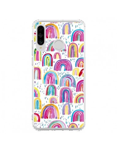 Coque Huawei P30 Lite Cute Watercolor Rainbows - Ninola Design