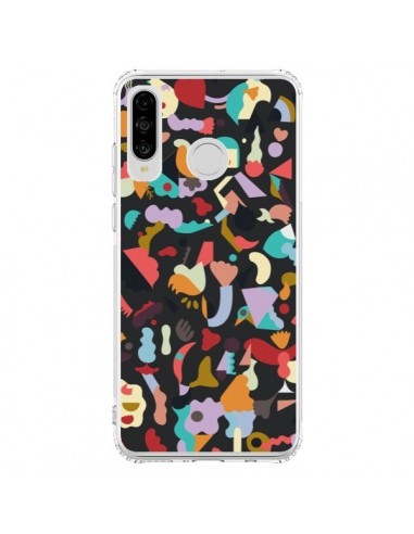 Coque Huawei P30 Lite Dreamy Animal Shapes Black - Ninola Design