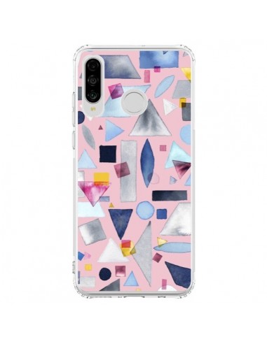 Coque Huawei P30 Lite Geometric Pieces Pink - Ninola Design