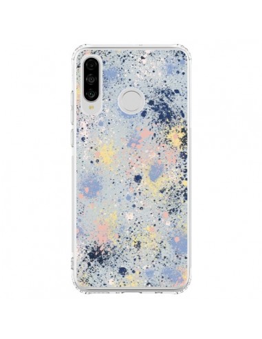 Coque Huawei P30 Lite Gradient Watercolor Lines Blue - Ninola Design