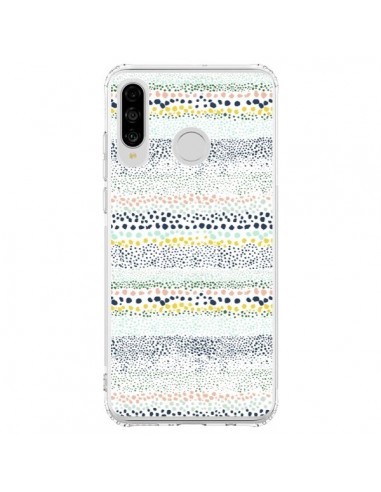 Coque Huawei P30 Lite Little Textured Dots Green - Ninola Design