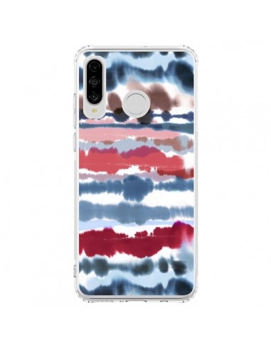 Coque Huawei P30 Lite Smoky Marble Watercolor Dark - Ninola Design