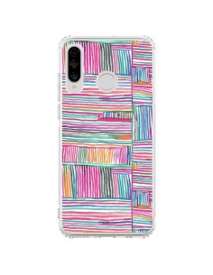 Coque Huawei P30 Lite Watercolor Linear Meditation Pink -...