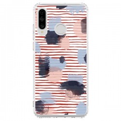 Coque Huawei P30 Lite Watercolor Stains Stripes Red -...