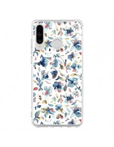 Coque Huawei P30 Lite Watery Hibiscus Blue - Ninola Design