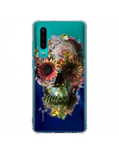 Coque Huawei P30 Skull Flower Tête de Mort Transparente -...