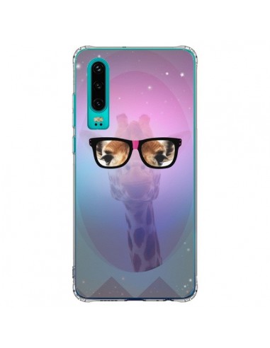 Coque Huawei P30 Girafe Geek à Lunettes - Aurelie Scour