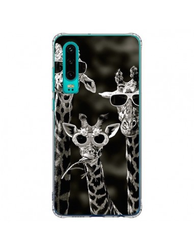 Coque Huawei P30 Girafe Swag Lunettes Familiy Giraffe - Asano Yamazaki