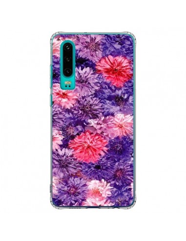 Coque Huawei P30 Fleurs Violettes Flower Storm - Asano Yamazaki