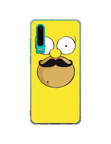Coque Huawei P30 Homer Movember Moustache Simpsons - Bertrand Carriere