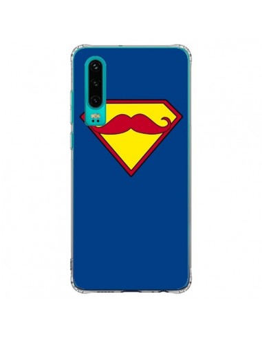 Coque Huawei P30 Super Moustache Movember Superman - Bertrand Carriere