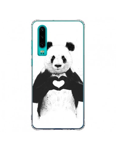 Coque Huawei P30 Panda Amour All you need is love - Balazs Solti