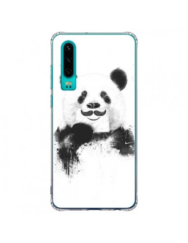 Coque Huawei P30 Funny Panda Moustache Movember - Balazs Solti