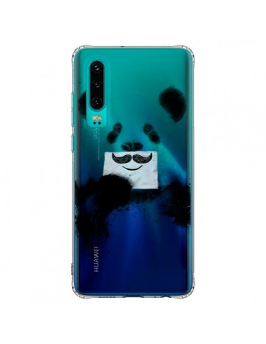 Coque Huawei P30 Funny Panda Moustache Transparente - Balazs Solti