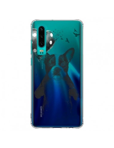 Coque Huawei P30 Love Bulldog Dog Chien Transparente - Balazs Solti