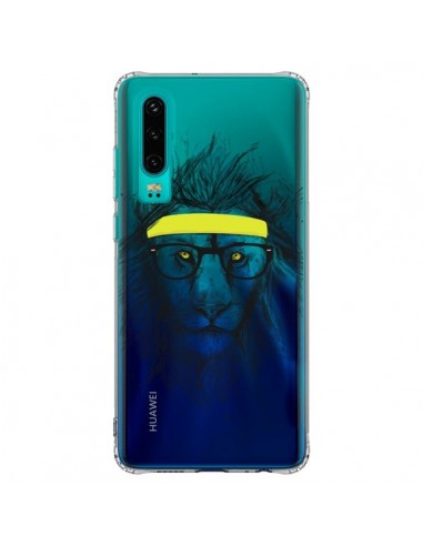 Coque Huawei P30 Hipster Lion Transparente - Balazs Solti