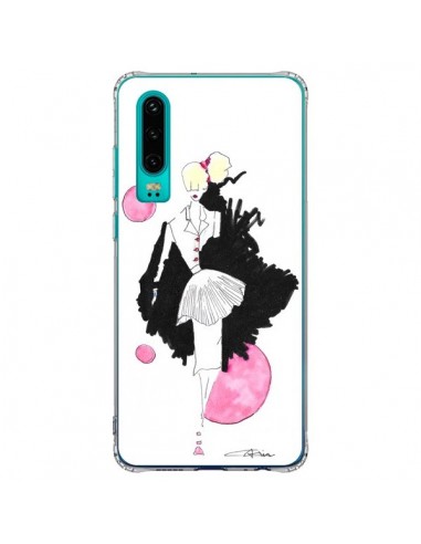 Coque Huawei P30 Demoiselle Femme Fashion Mode Rose - Cécile