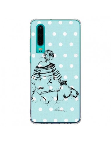 Coque Huawei P30 Croquis Pois Femme Fashion Mode - Cécile