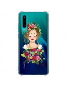 Coque Huawei P30 Femme Closed Eyes Fleurs Transparente -...