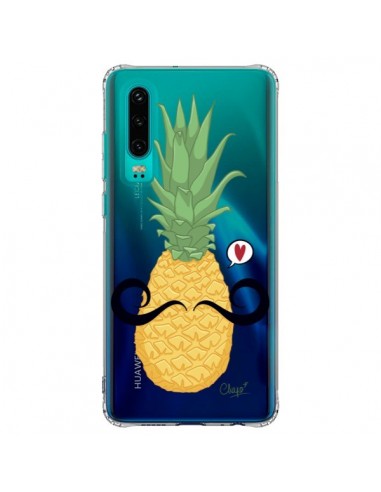 Coque Huawei P30 Ananas Moustache Transparente - Chapo