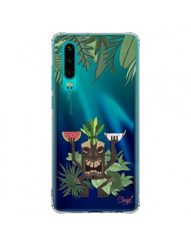 Coque Huawei P30 Tiki Thailande Jungle Bois Transparente - Chapo