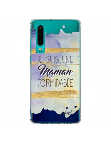 Coque Huawei P30 Je suis une Maman Formidable Violet Transparente - Chapo