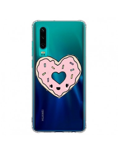 Coque Huawei P30 Donuts Heart Coeur Rose Transparente - Claudia Ramos