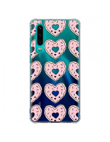 Coque Huawei P30 Donuts Heart Coeur Rose Pink Transparente - Claudia Ramos