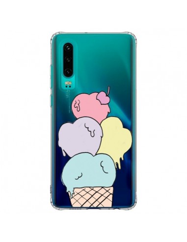 Coque Huawei P30 Ice Cream Glace Summer Ete Coeur Transparente - Claudia Ramos