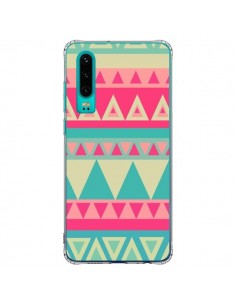 Coque Huawei P30 Azteque Rose Vert - Eleaxart