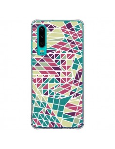 Coque Huawei P30 Azteque Triangles Vert Violet - Eleaxart