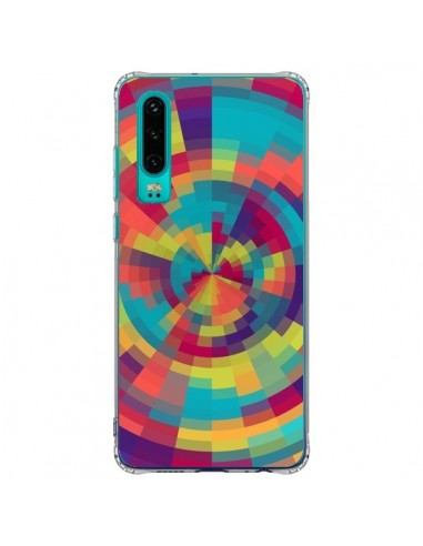 Coque Huawei P30 Spirale de Couleurs Rouge Vert - Eleaxart