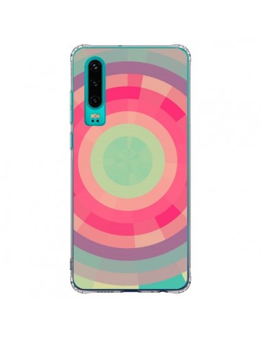 Coque Huawei P30 Spirale de Couleurs Rose Vert - Eleaxart