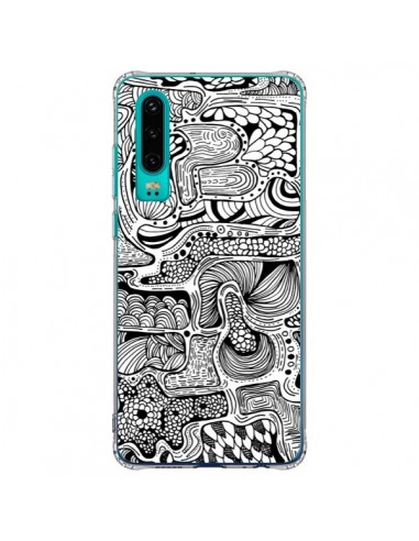 Coque Huawei P30 Reflejo Reflet Noir et Blanc - Eleaxart