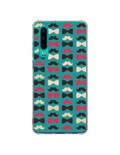 Coque Huawei P30 Hipster Moustache Noeud Papillon - Eleaxart