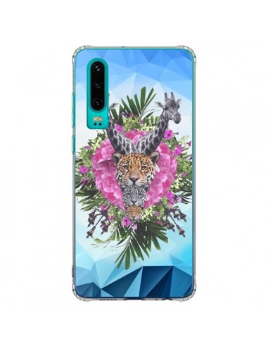 Coque Huawei P30 Girafes Lion Tigre Jungle - Eleaxart