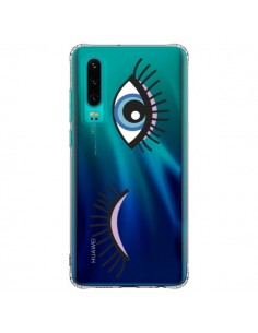 Coque Huawei P30 Eyes Oeil Yeux Bleus Transparente -  Léa...