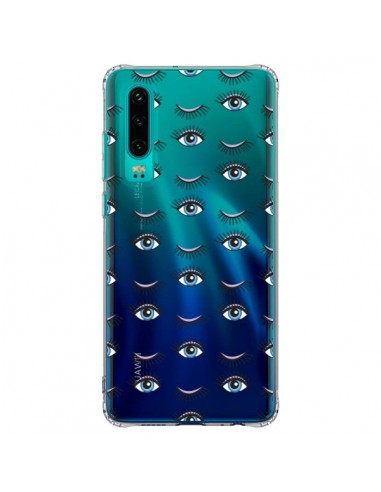 Coque Huawei P30 Eyes Oeil Yeux Bleus Mosaïque Transparente -  Léa Clément