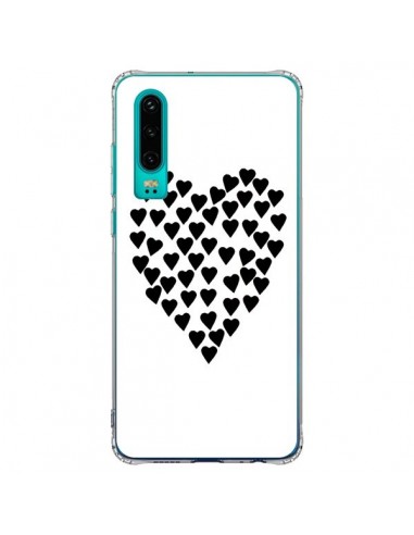 Coque Huawei P30 Coeur en coeurs noirs - Project M