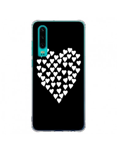 Coque Huawei P30 Coeur en coeurs blancs - Project M