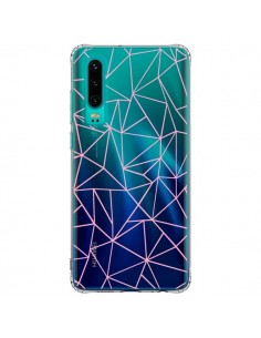 Coque Huawei P30 Lignes Triangle Rose Transparente -...