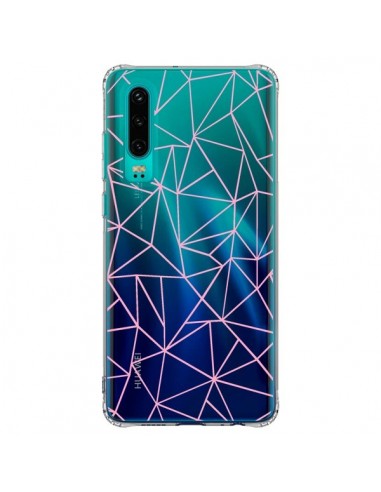 Coque Huawei P30 Lignes Triangle Rose Transparente - Project M