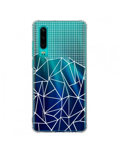 Coque Huawei P30 Lignes Grilles Grid Abstract Blanc Transparente - Project M