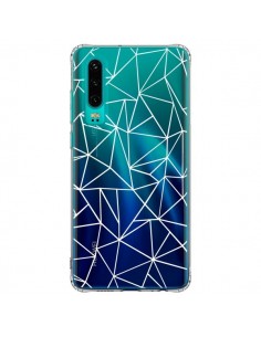 Coque Huawei P30 Lignes Triangles Grid Abstract Blanc...