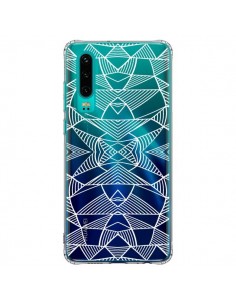 Coque Huawei P30 Lignes Miroir Grilles Triangles Grid...